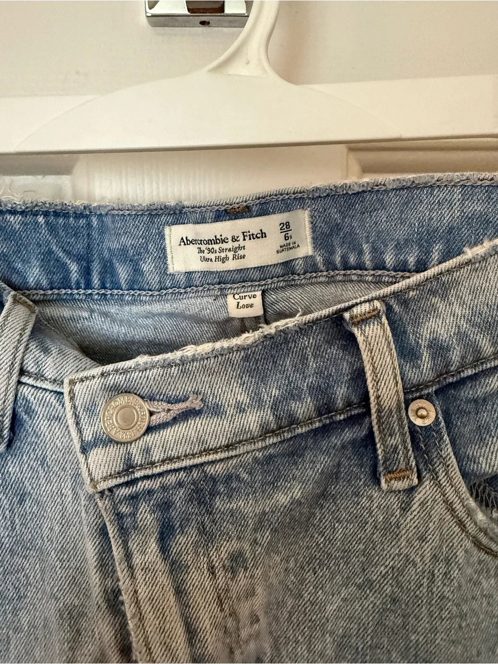 Abercrombie & Fitch Light Blue High-Rise Straight Jeans